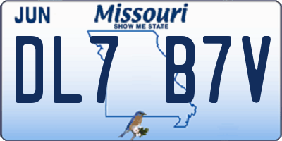 MO license plate DL7B7V