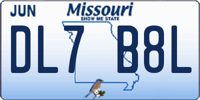 MO license plate DL7B8L
