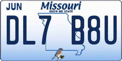 MO license plate DL7B8U