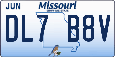 MO license plate DL7B8V