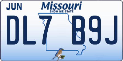 MO license plate DL7B9J