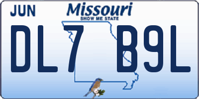 MO license plate DL7B9L