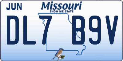 MO license plate DL7B9V