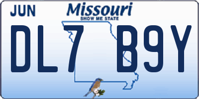 MO license plate DL7B9Y