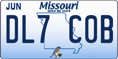 MO license plate DL7C0B
