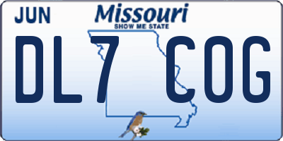 MO license plate DL7C0G