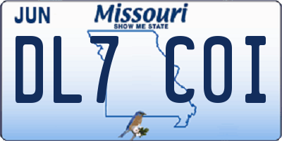 MO license plate DL7C0I