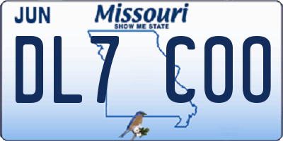 MO license plate DL7C0O