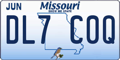 MO license plate DL7C0Q