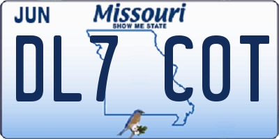 MO license plate DL7C0T