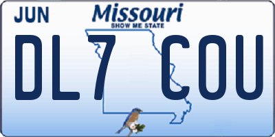 MO license plate DL7C0U