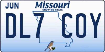 MO license plate DL7C0Y