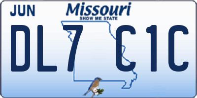 MO license plate DL7C1C