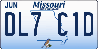 MO license plate DL7C1D