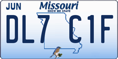 MO license plate DL7C1F