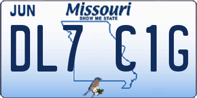MO license plate DL7C1G