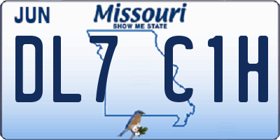 MO license plate DL7C1H