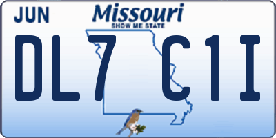 MO license plate DL7C1I