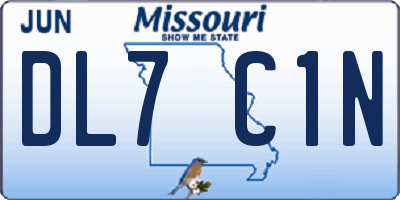 MO license plate DL7C1N