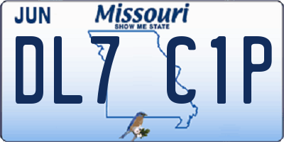 MO license plate DL7C1P