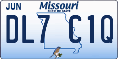 MO license plate DL7C1Q