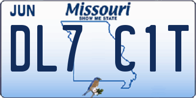MO license plate DL7C1T