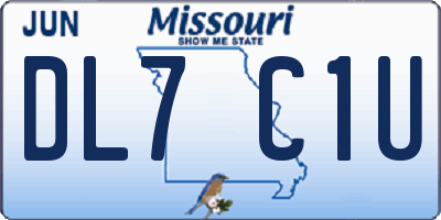 MO license plate DL7C1U
