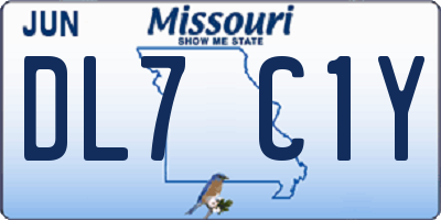 MO license plate DL7C1Y