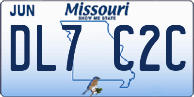 MO license plate DL7C2C