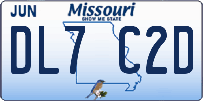 MO license plate DL7C2D