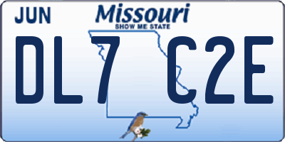 MO license plate DL7C2E