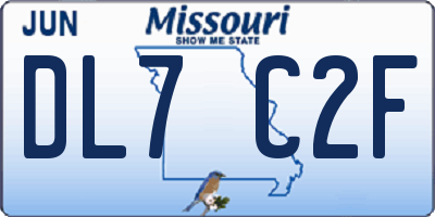 MO license plate DL7C2F