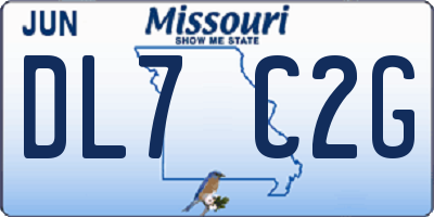 MO license plate DL7C2G