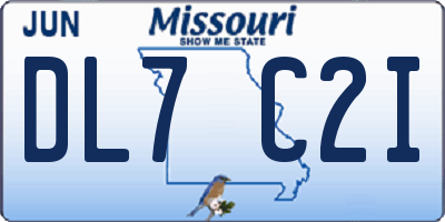 MO license plate DL7C2I
