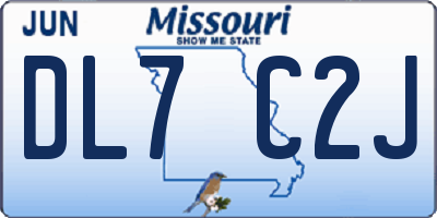 MO license plate DL7C2J