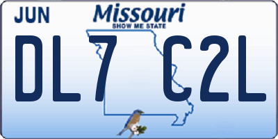 MO license plate DL7C2L