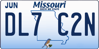 MO license plate DL7C2N