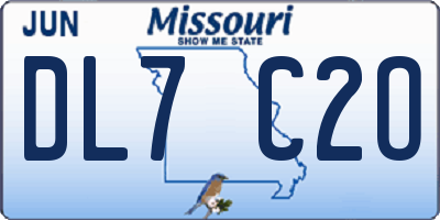MO license plate DL7C2O