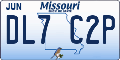 MO license plate DL7C2P