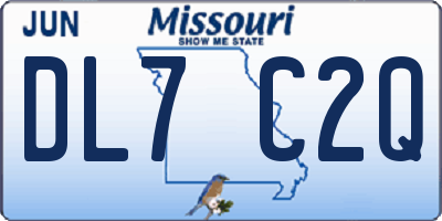 MO license plate DL7C2Q