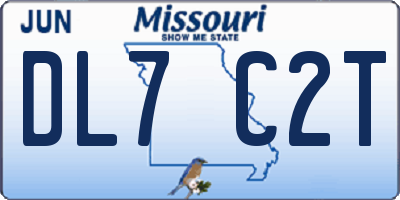 MO license plate DL7C2T