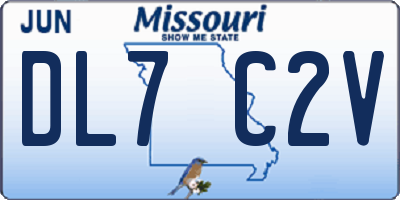 MO license plate DL7C2V