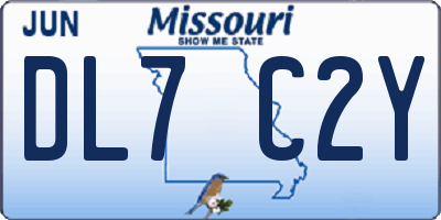 MO license plate DL7C2Y