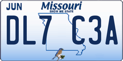 MO license plate DL7C3A