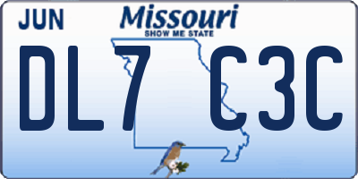 MO license plate DL7C3C