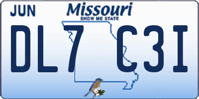 MO license plate DL7C3I