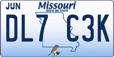 MO license plate DL7C3K