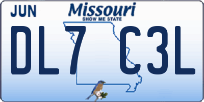 MO license plate DL7C3L