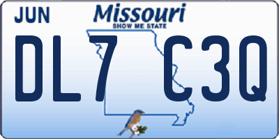 MO license plate DL7C3Q