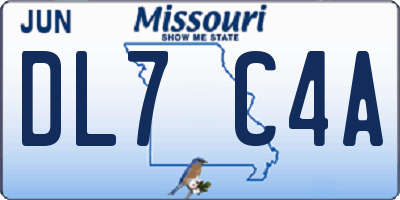 MO license plate DL7C4A